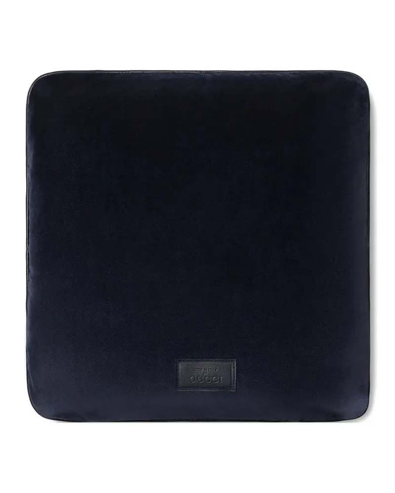Gucci Horsebit Kissen aus Samt (42x42cm) - Blau Blau