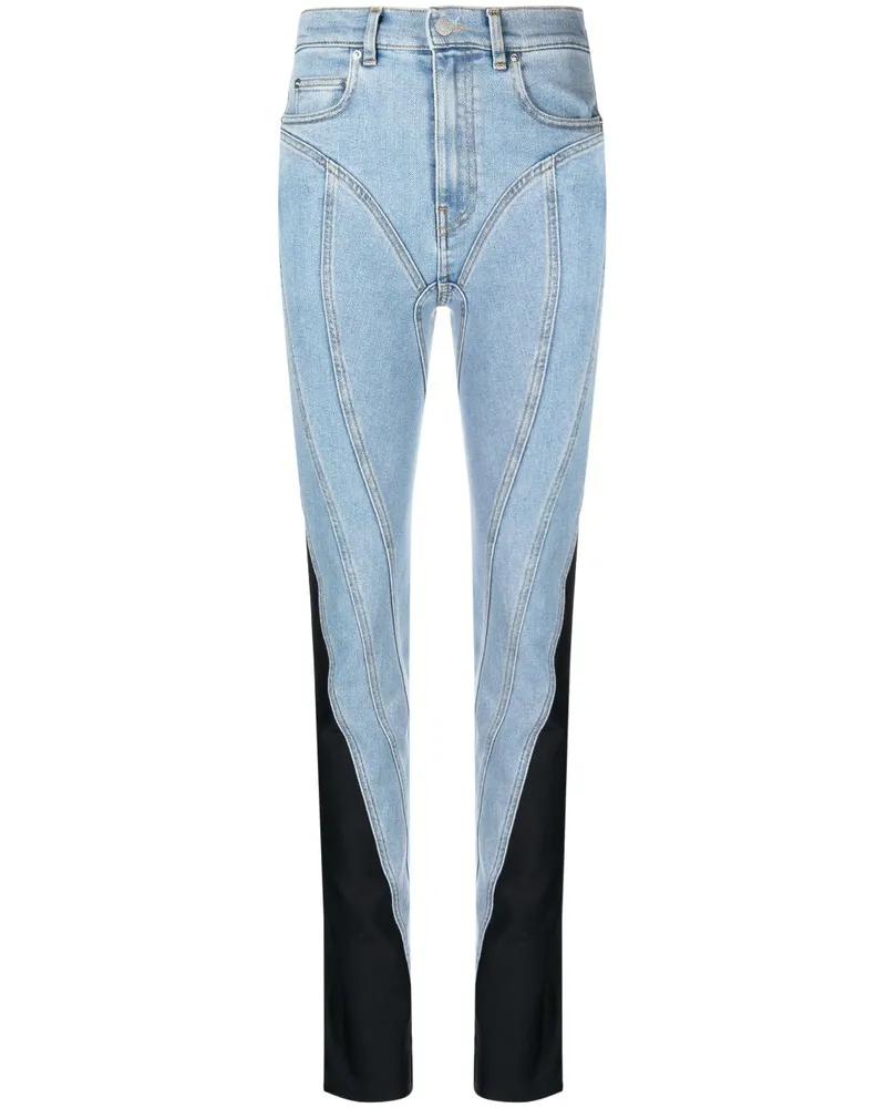 Thierry Mugler Halbhohe Skinny-Jeans - Blau Blau