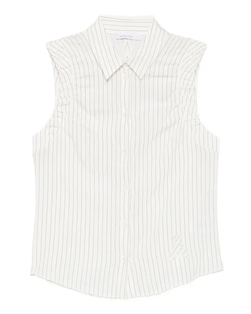 Patrizia Pepe striped sleeveles shirt - Weiß Weiß