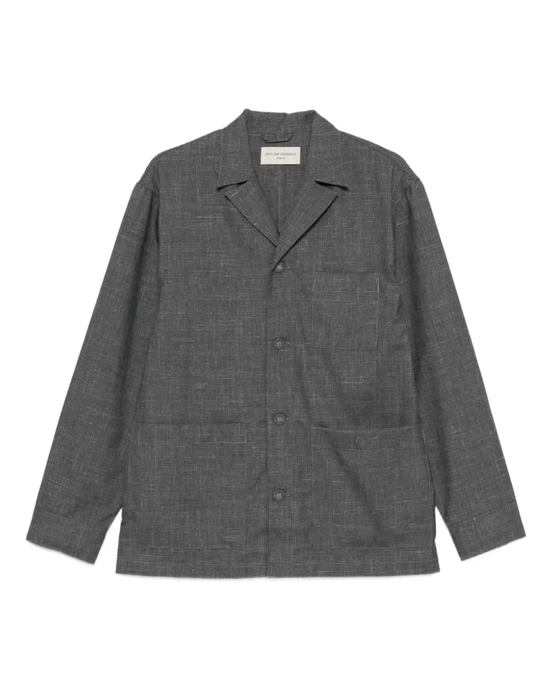Officine Generale Sheldon patch-pocket shirt jacket - Grau Grau
