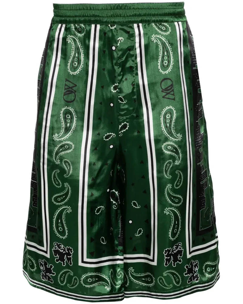 OFF-WHITE Shorts mit Bandana-Print - Grün Grün