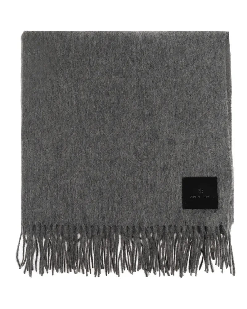 Anine Bing fringed wool scarf - Grau Grau