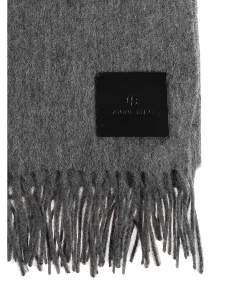 Anine Bing fringed wool scarf - Grau Grau