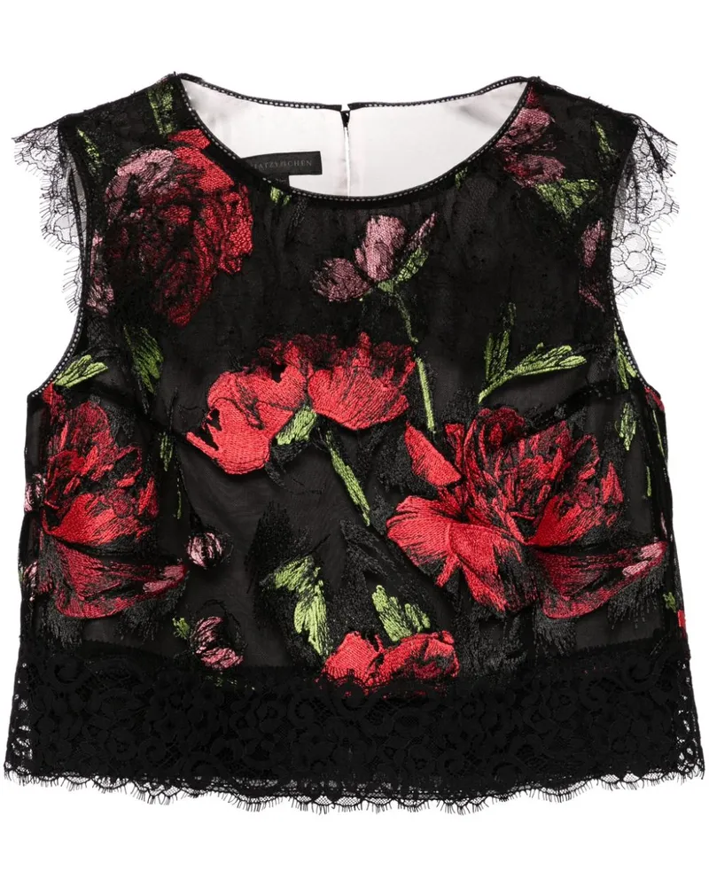 SHIATZY CHEN Libre Collection Oberteil mit Blumenstickerei - Schwarz Schwarz