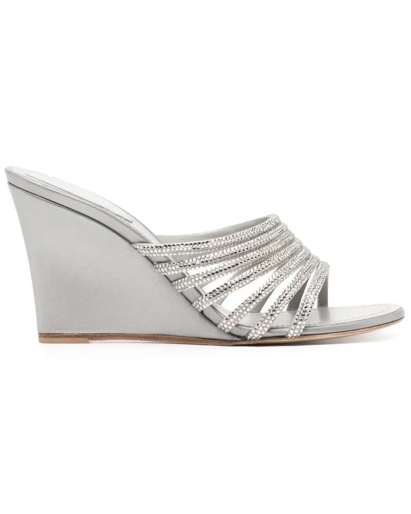 René Caovilla Sandalen mit Wedge-Absatz 90mm - Grau Grau
