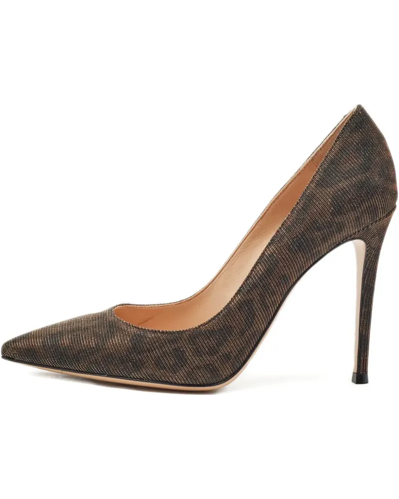 Gianvito Rossi Spitze Pumps aus Lurex 110mm - Braun Braun