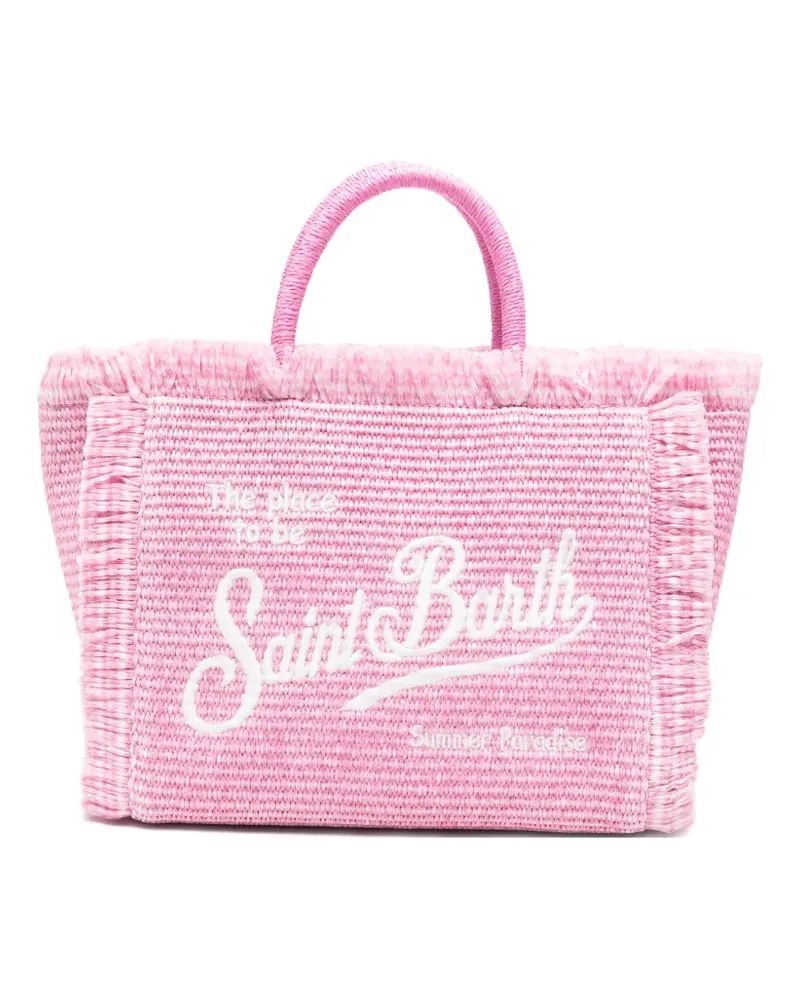 MC2 Saint Barth Colette logo-embroidered frayed beach bag - Rosa Rosa