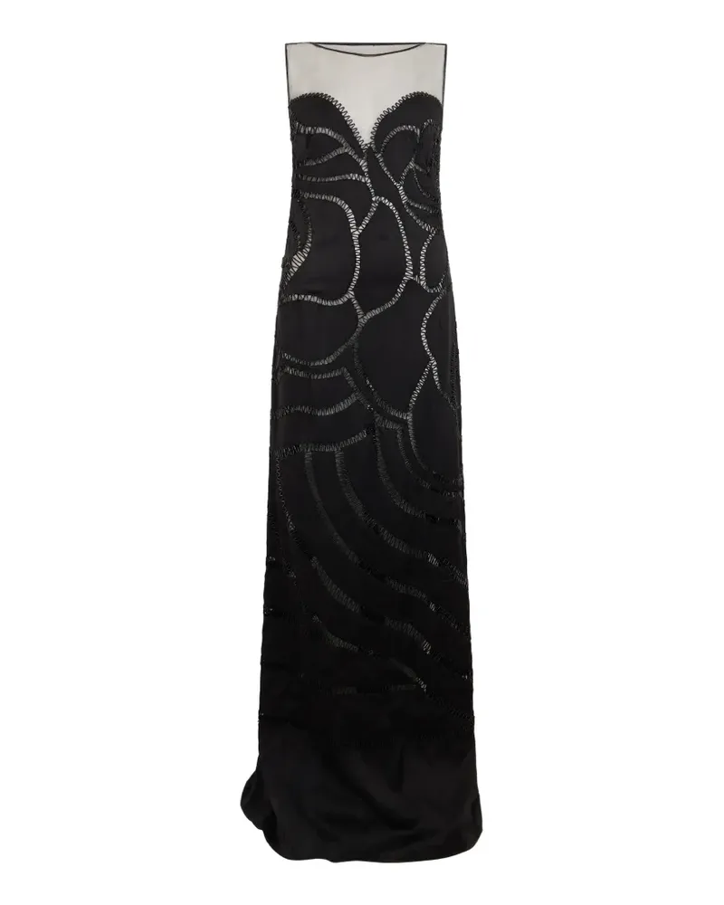 Alberta Ferretti Festliches Kleid mit Stickerei - Schwarz Schwarz
