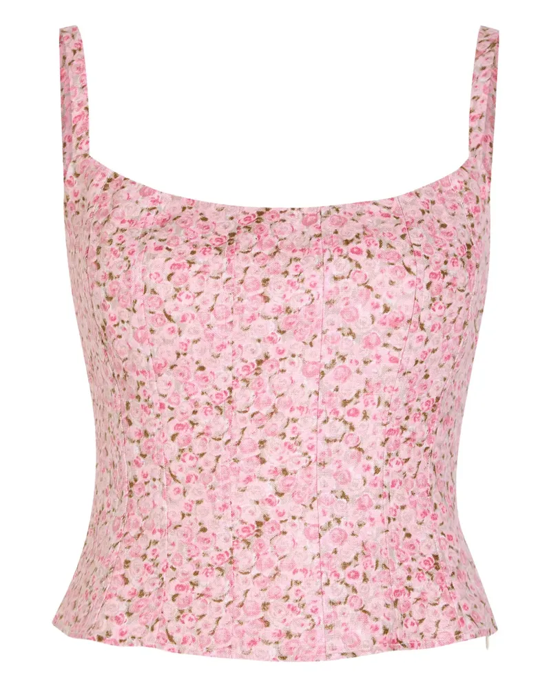 Reformation floral-pattern tank top - Rosa Rosa