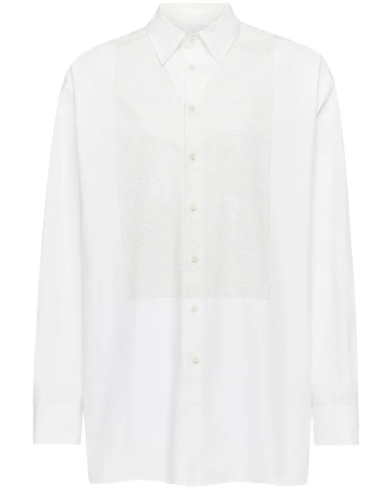 J.W.Anderson Hemd mit Spitzeneinsatz - Weiß Weiß