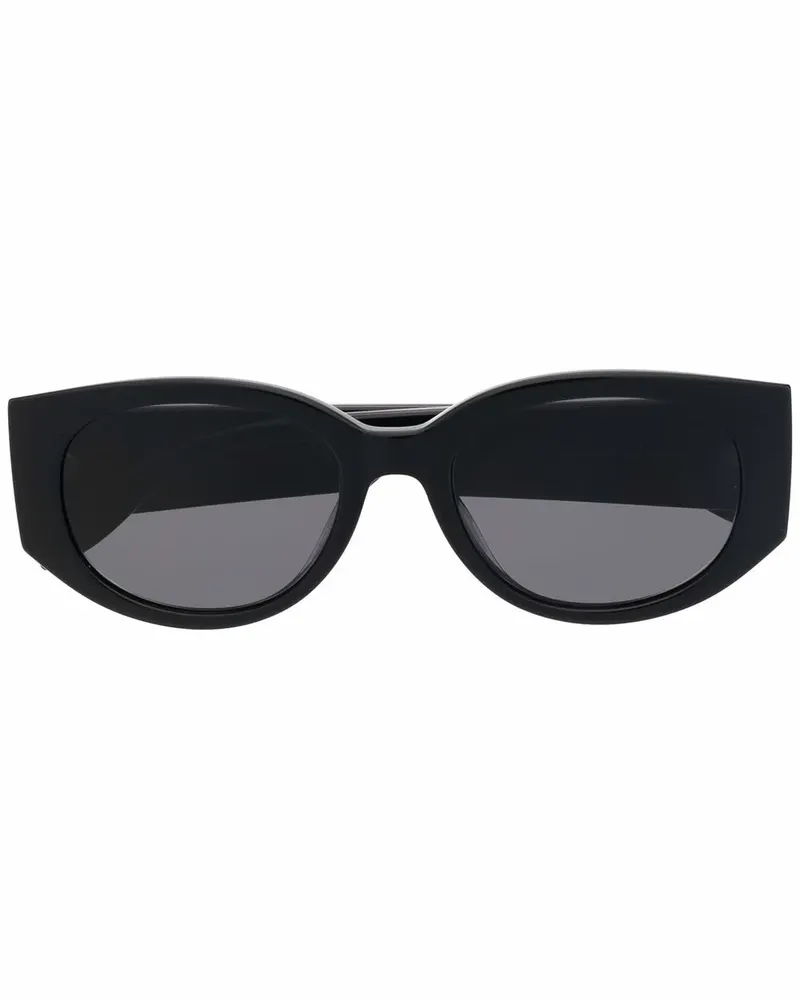 Alexander McQueen Sonnenbrille mit Logo - Schwarz Schwarz