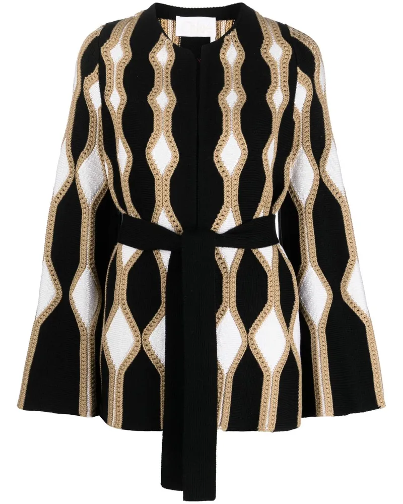 Chloé Cardigan mit Intarsienmuster - Schwarz Schwarz