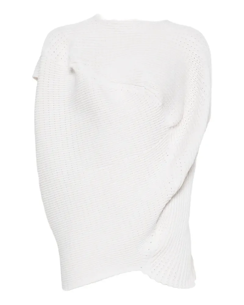 Issey Miyake Found Stone sculptural-knit top - Weiß Weiß