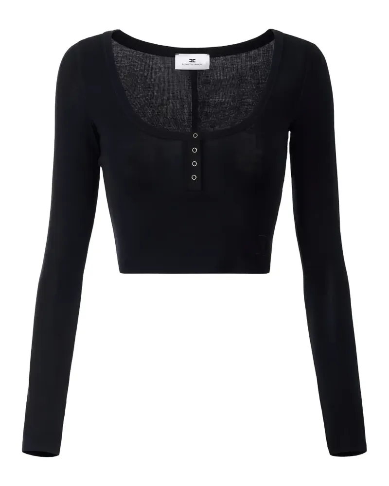 Elisabetta Franchi long-sleeve button top - Schwarz Schwarz
