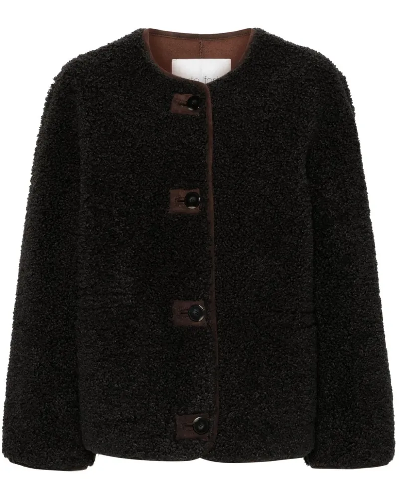 forte_forte Mantel aus Faux Shearling Grau