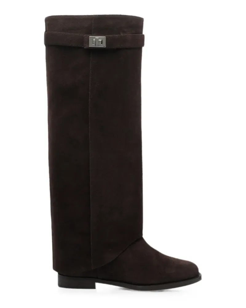 Via Roma 15 Kniehohe Stiefel aus Wildleder - Braun Braun