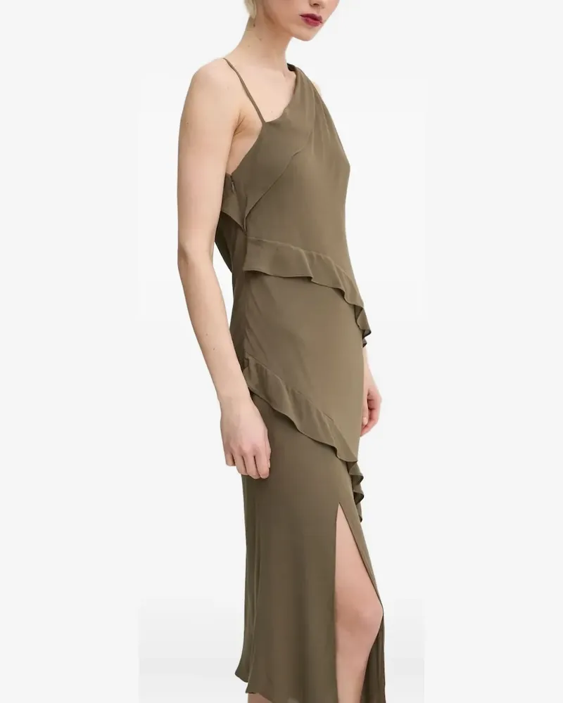 Samsøe & Samsøe Asymmetrisches Midikleid mit Rüschen - Grün Grün