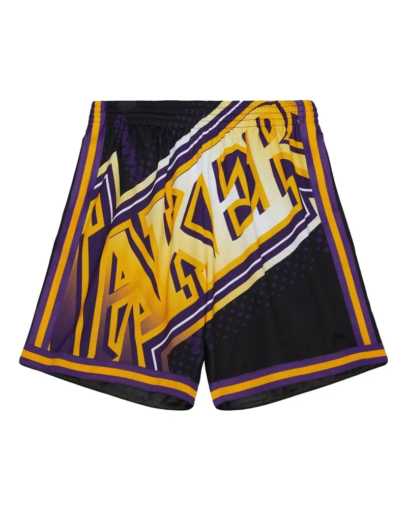 Mitchell & Ness Los Angeles Lakers Big Face 7.0 Shorts - Schwarz Schwarz