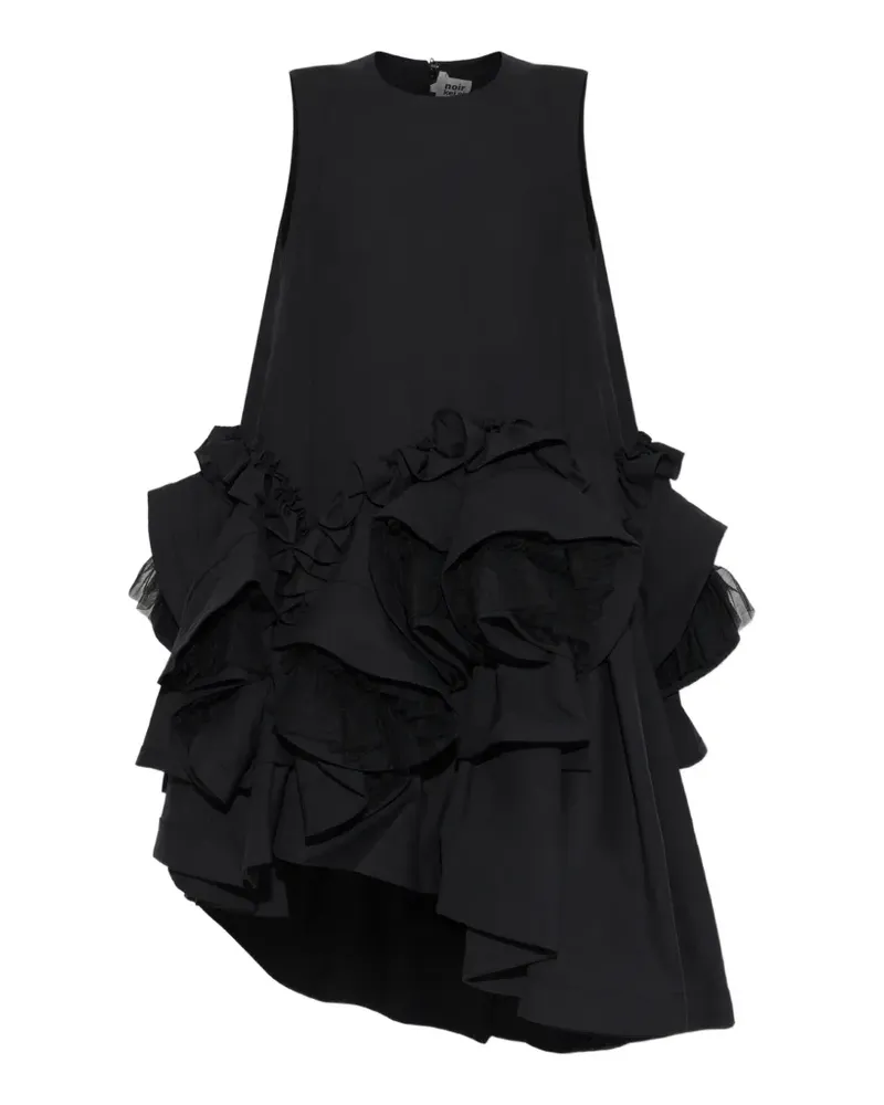 Noir Kei Ninomiya Asymmetrisches Midikleid mit Rüschen - Schwarz Schwarz