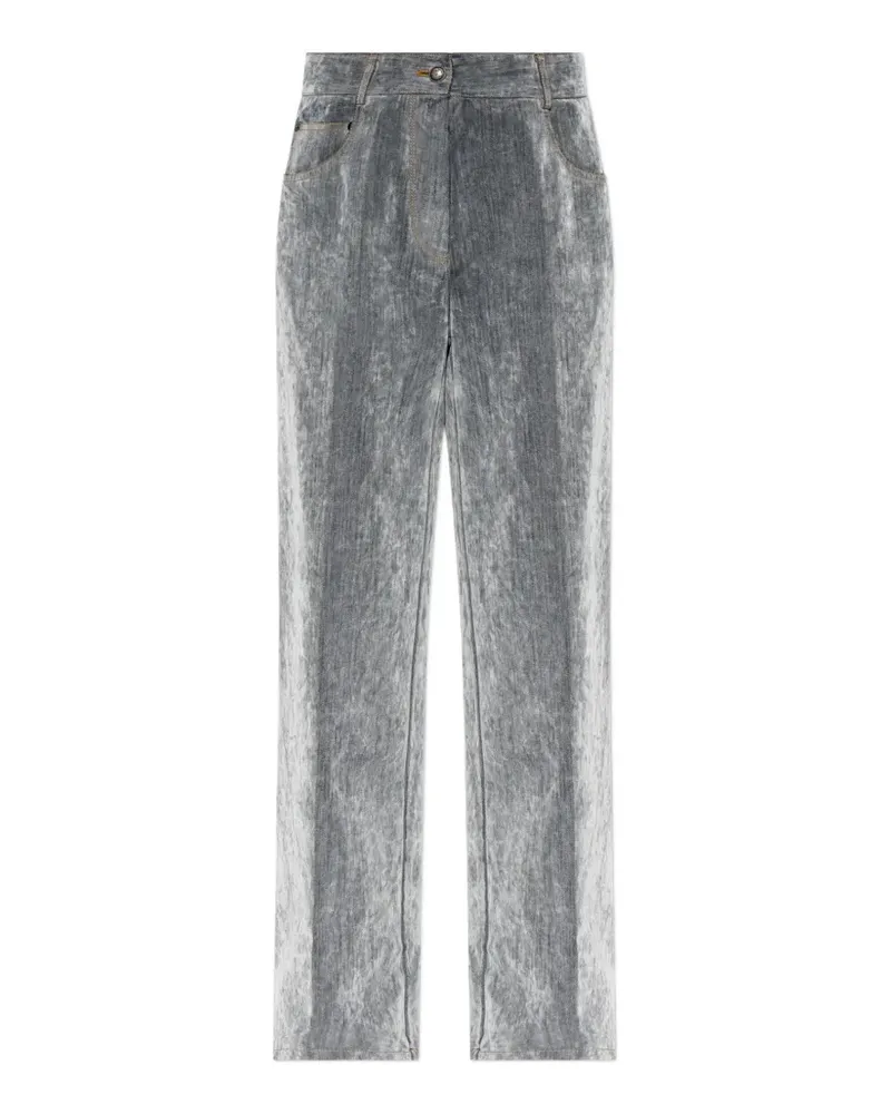 forte_forte Jeans mit Samt-Finish - Grau Grau