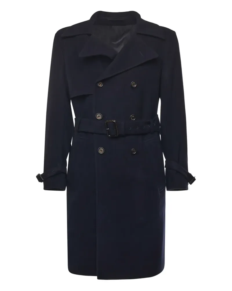 Eleventy belted double-breasted trench coat - Blau Blau