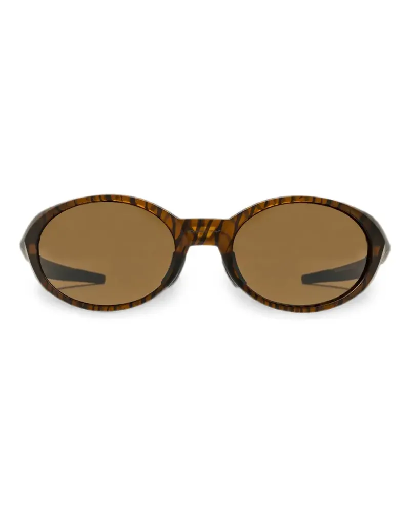 Oakley Ovale Sonnenbrille mit Tiger-Print - Braun Braun