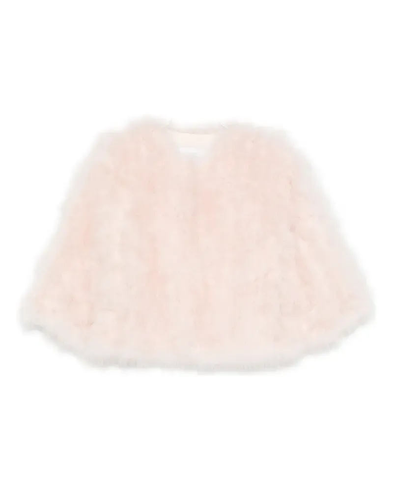 Yves Salomon Cropped-Jacke mit Federn - Rosa Rosa