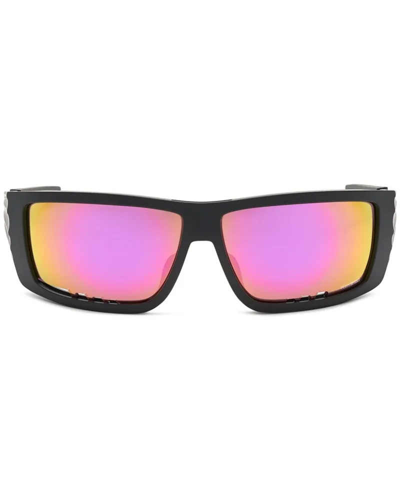 Philipp Plein Fierless Sonnenbrille mit eckigem Gestell - Schwarz Schwarz