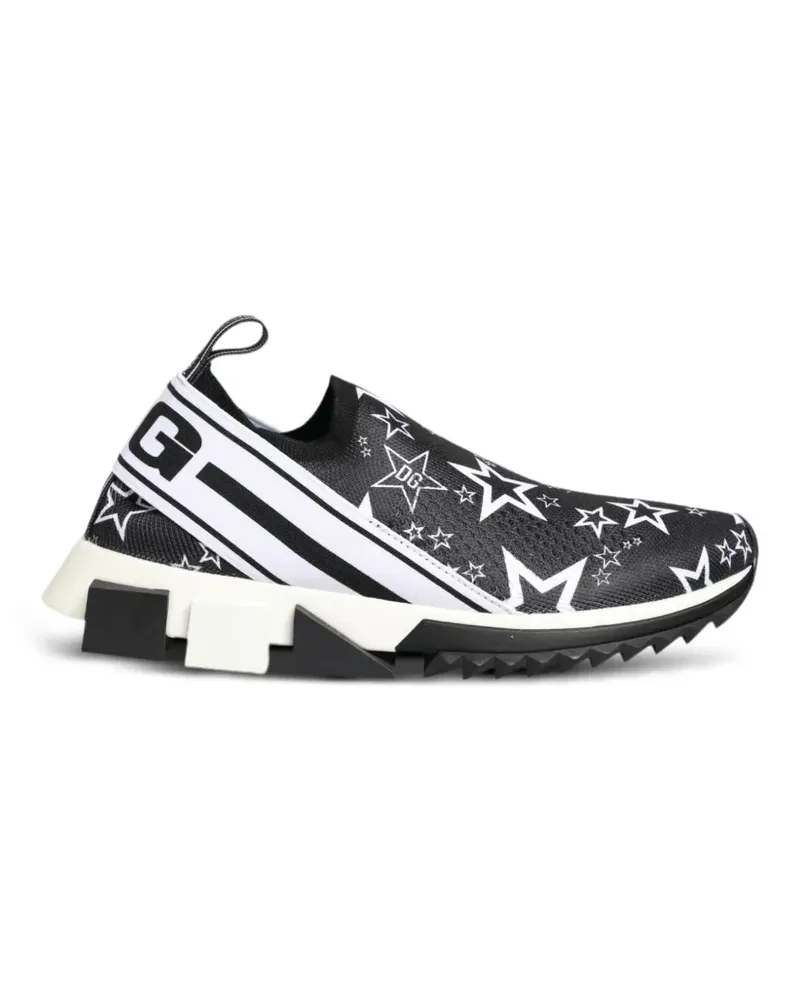 Dolce & Gabbana Sorrento Sneakers mit Sternprint - Schwarz Schwarz