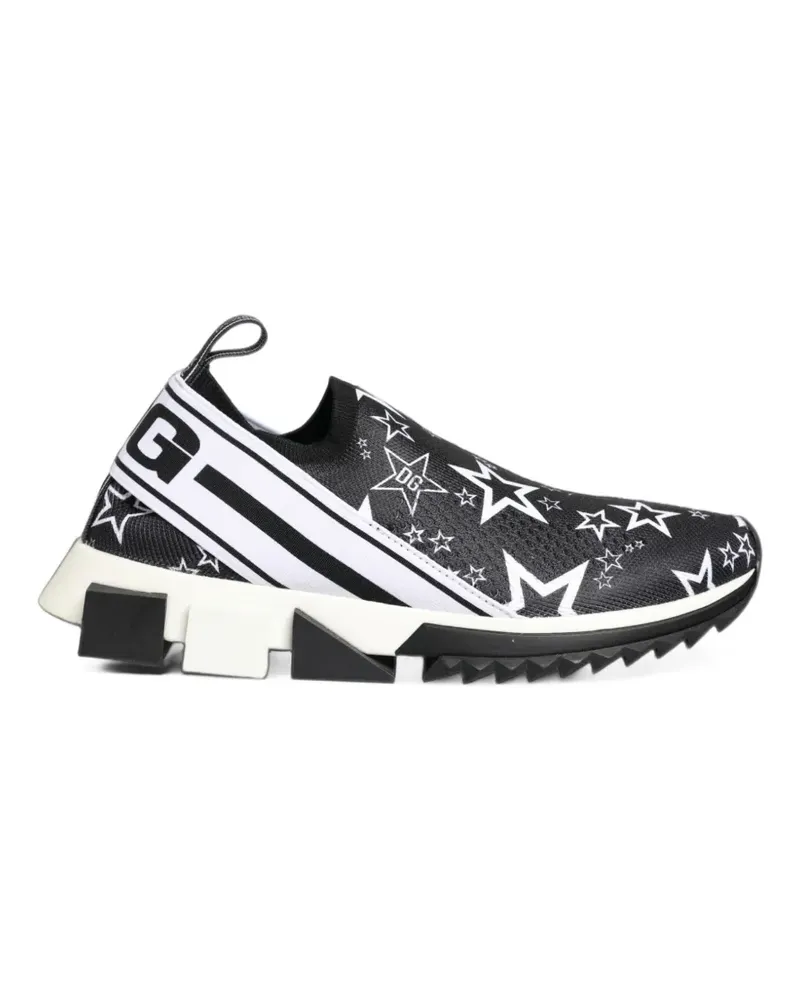 Dolce & Gabbana Sorrento Sneakers mit Sternprint - Schwarz Schwarz