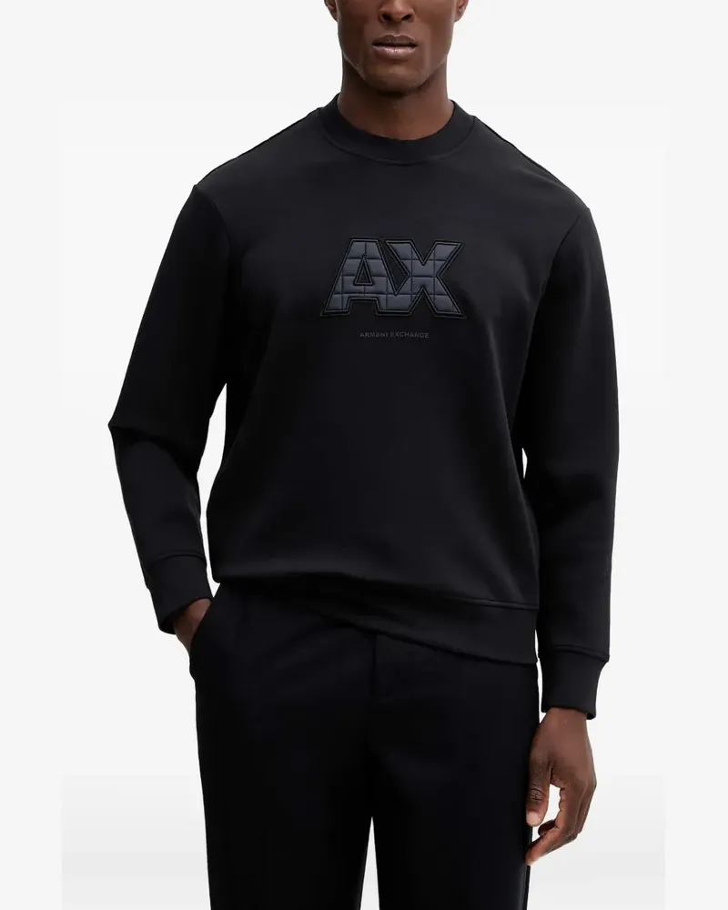 Armani Exchange quilted logo sweatshirt - Schwarz Schwarz