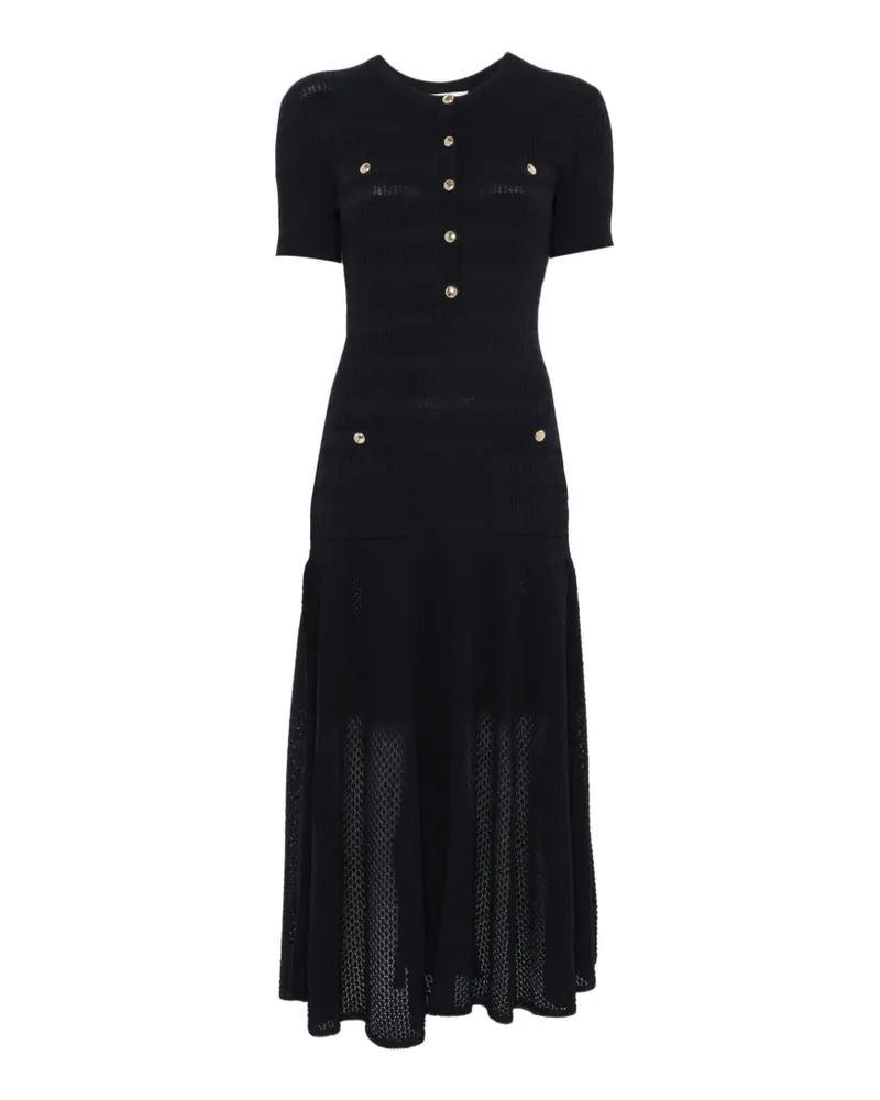 Maje ribbed-knit button-up midi dress - Blau Blau