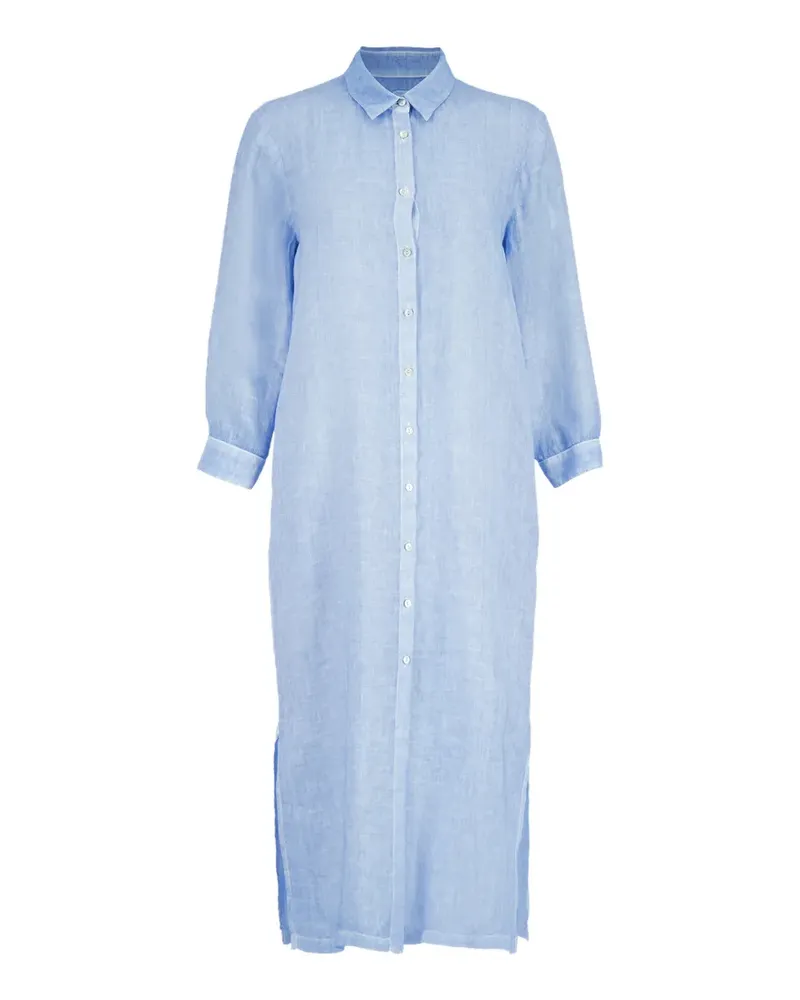 120% Lino button-up maxi dress - Blau Blau