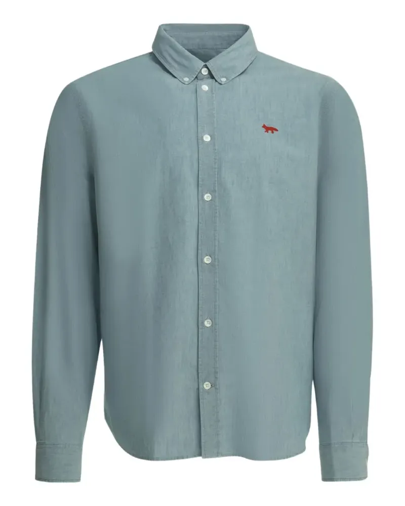 Kitsuné pocket embroidered shirt - Blau Blau