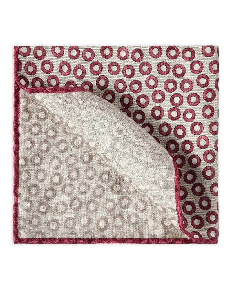 Brunello Cucinelli spotted-pattern silk pocket square - Nude Nude