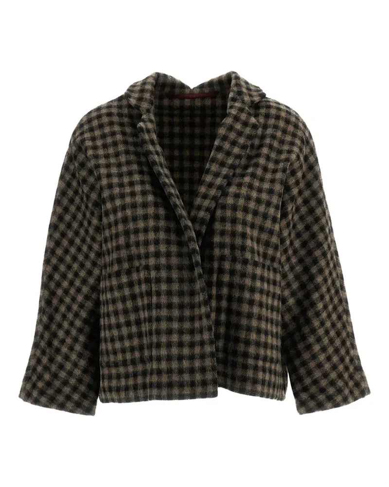 Daniela Gregis Peony check wool jacket - Braun Braun