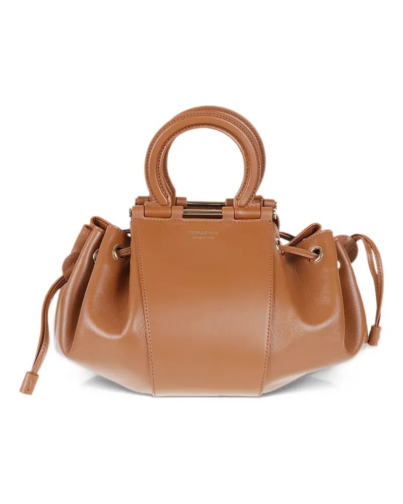 Ferragamo Beuteltasche mit Gancini-Detail - Braun Braun
