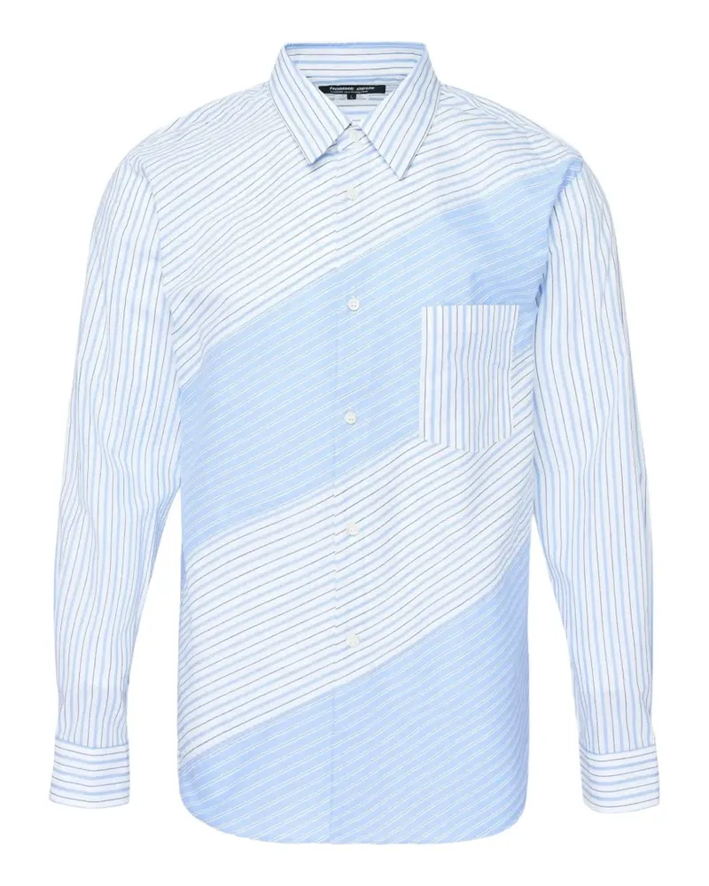 Comme des Garçons striped panelled shirt - Weiß Weiß