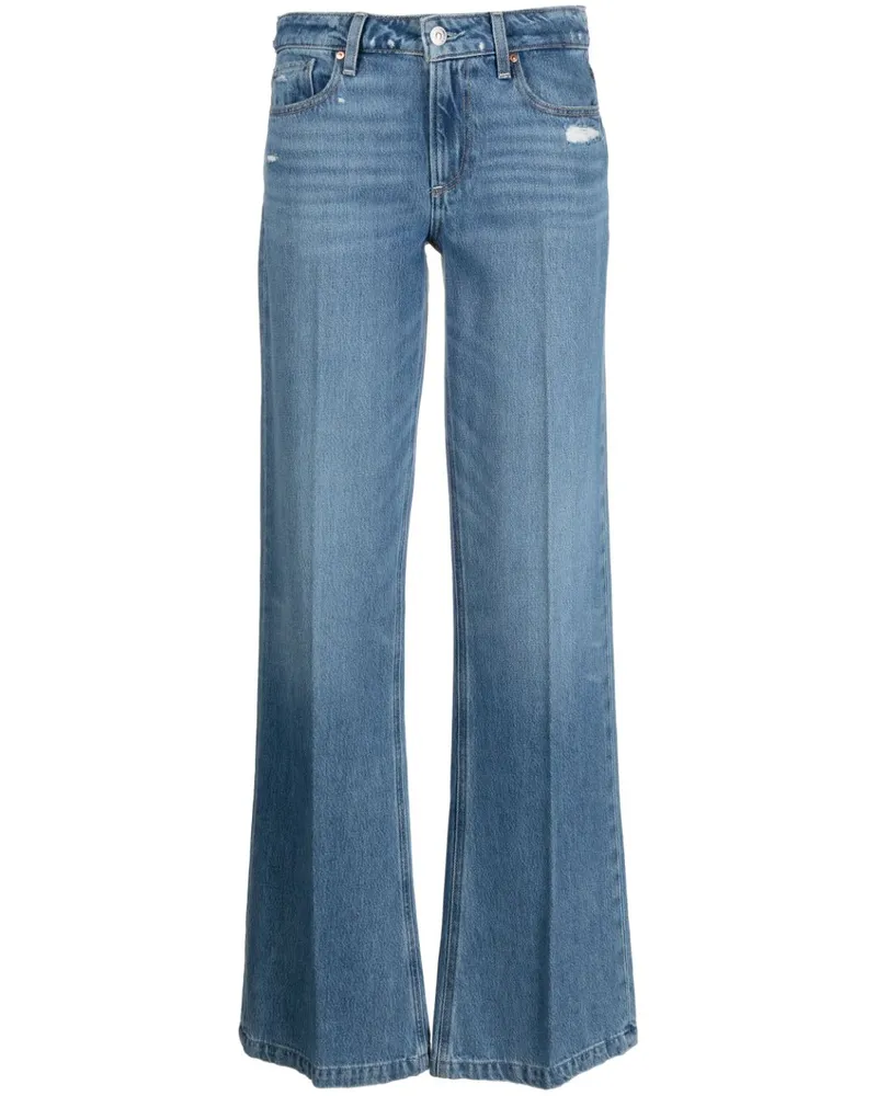 Paige Gerade Jeans mit Logo-Patch - Blau Blau