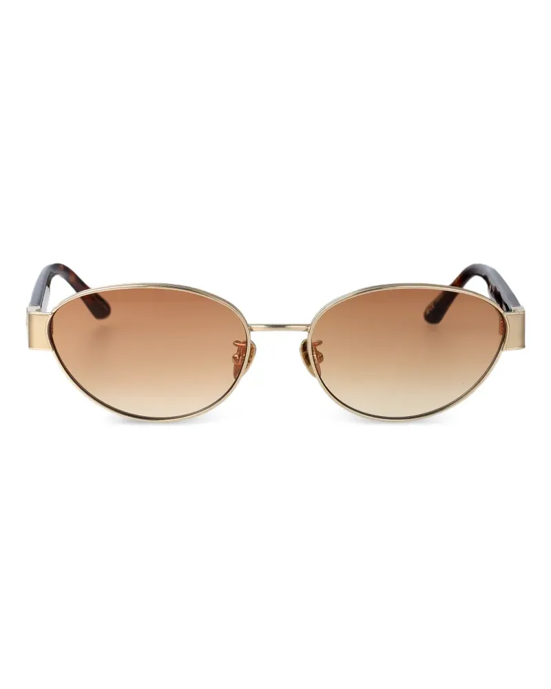Linda Farrow Sheri Sonnenbrille mit ovalem Gestell - Gold Gold