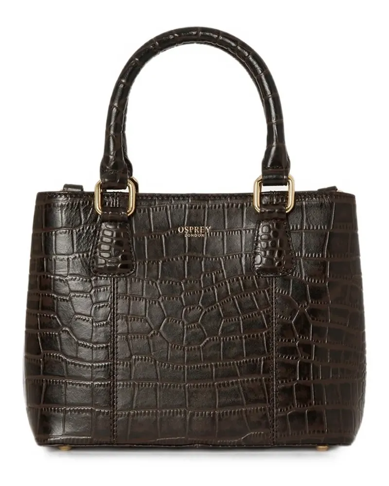 Osprey mini Adaline croc-effect leather tote bag - Braun Braun