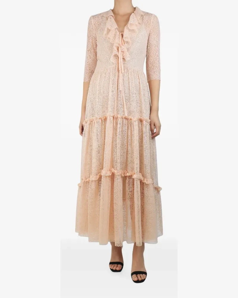 Philosophy Di Lorenzo Serafini tiered lace maxi dress - Rosa Rosa