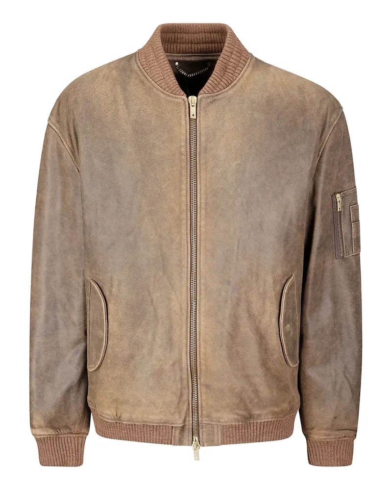 Golden Goose zip-up leather jacket - Braun Braun