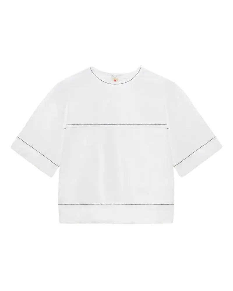 Marni white poplin T-shirt with exposed seams - Weiß Weiß
