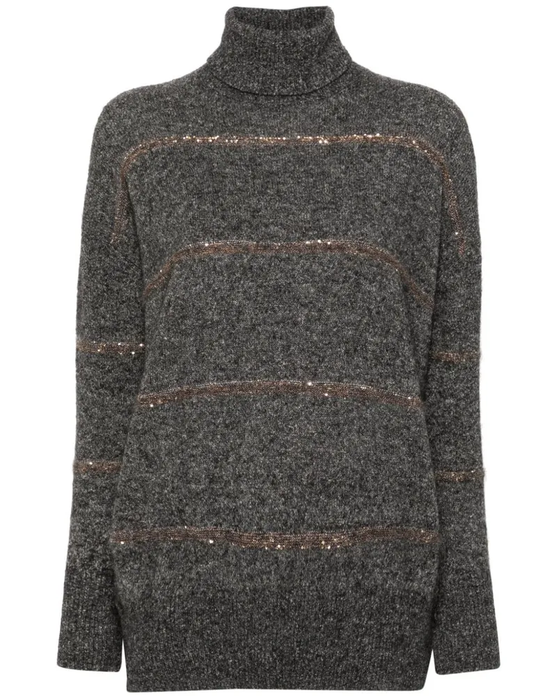 Brunello Cucinelli Pullover mit Pailletten - Grau Grau