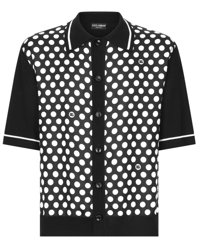 Dolce & Gabbana Hemd mit Polka Dots - Schwarz Schwarz