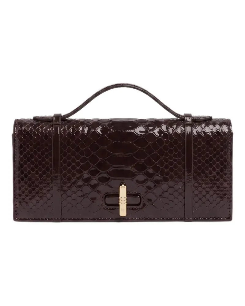 Malone Souliers May Clutch mit Schlangen-Effekt - Braun Braun