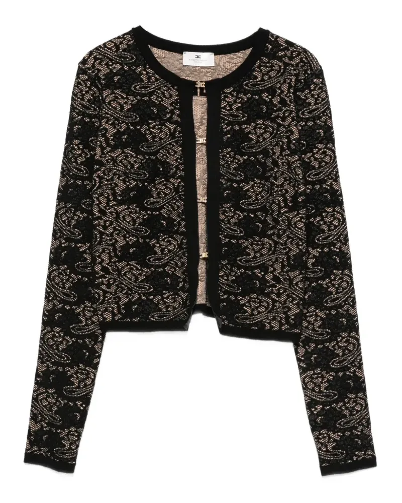 Elisabetta Franchi Pullover mit Logo-Schild - Schwarz Schwarz