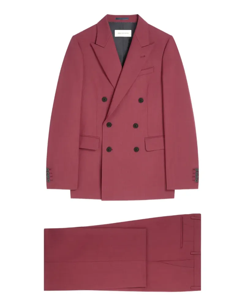 Dries van Noten Doppelreihiger Anzug - Rot Rot