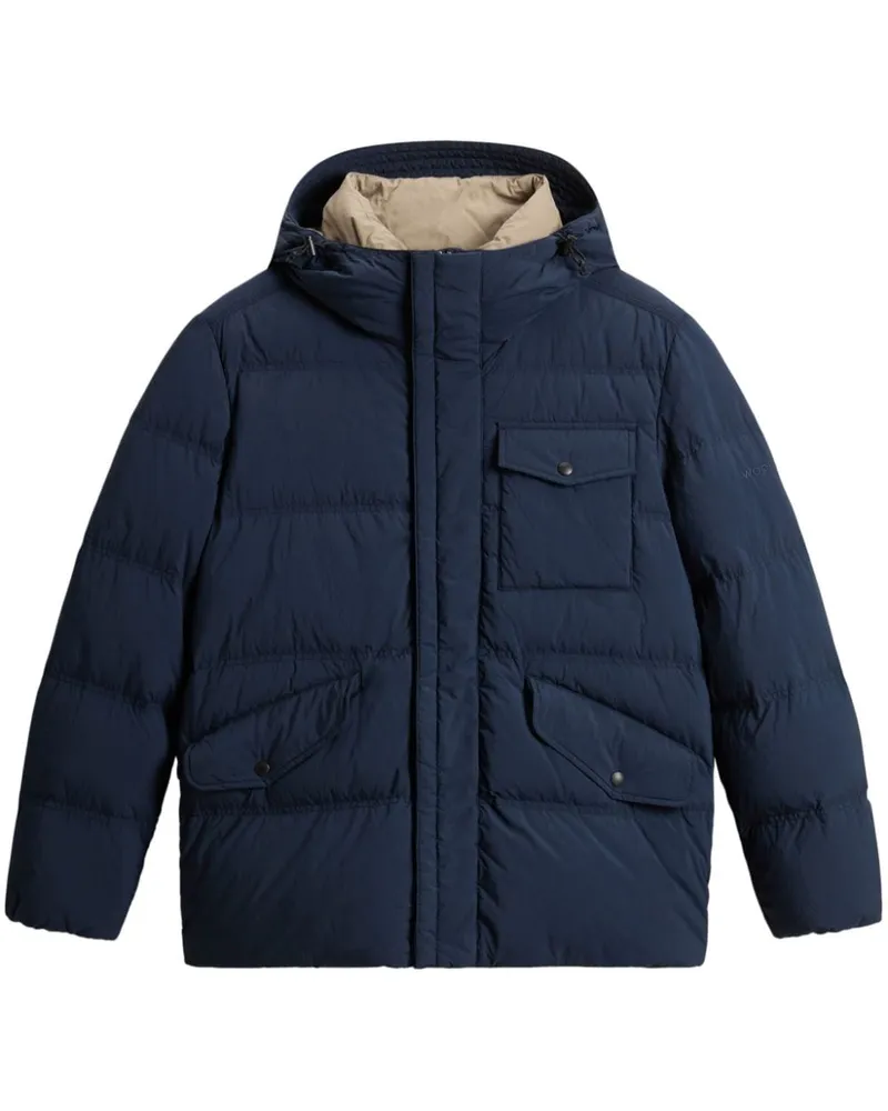 Woolrich Gefütterte Kapuzenjacke - Blau Blau